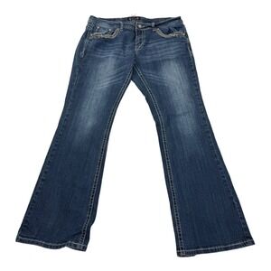 Shyanne Bootcut Jeans Womens 32 Short Blue Western Embroidered Cowgirl
